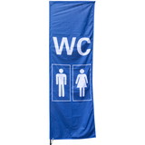 "WC" - replacement flag for site fence / container