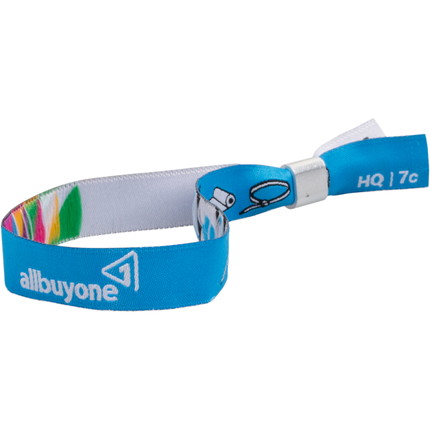 Fabric: woven entry wristbands - 1-page - Aluminium fastener (pliers required)