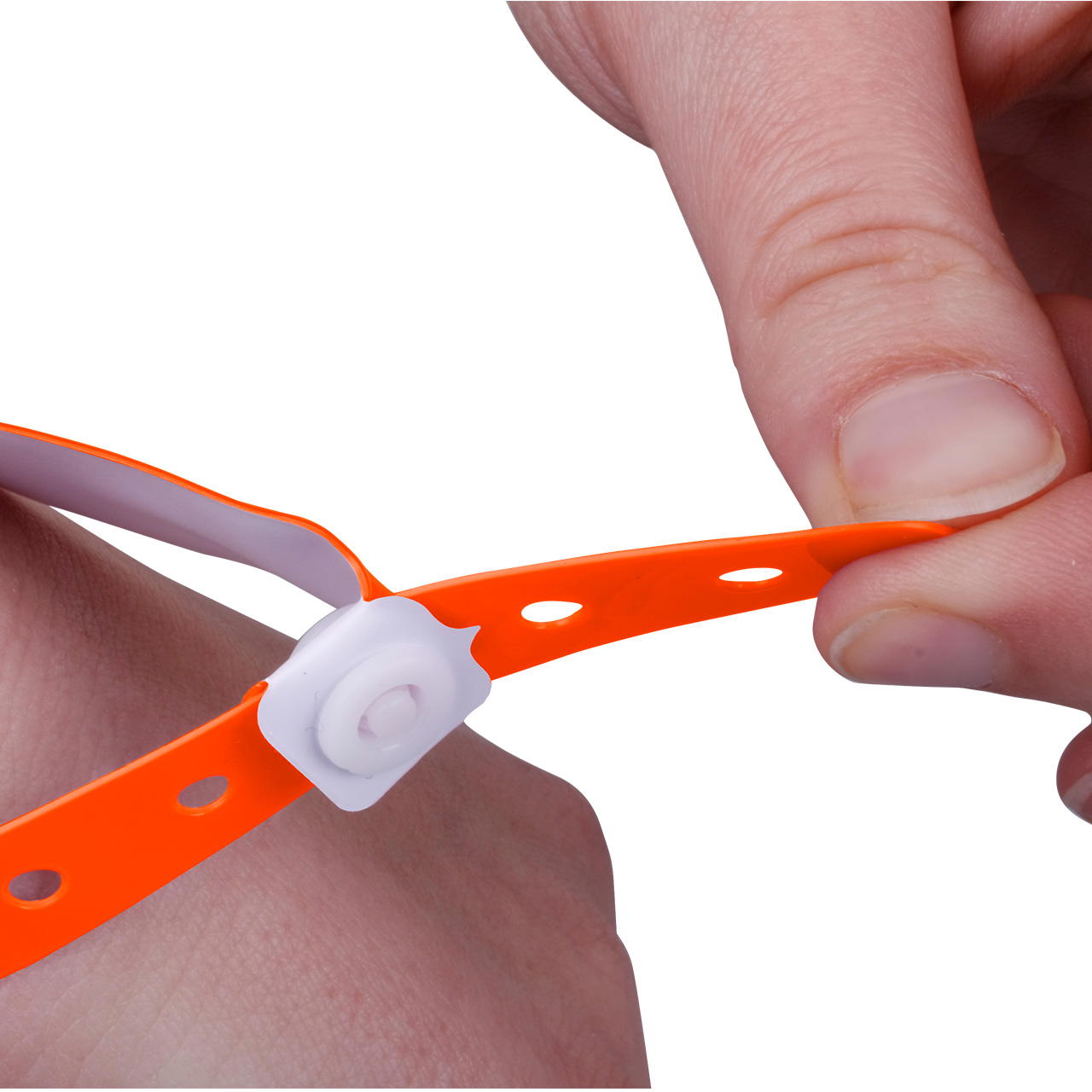 Printed vinyl admission wristbands (1c) - neon orange