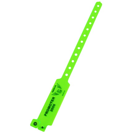 Printed vinyl admission wristbands (1c) - neon green