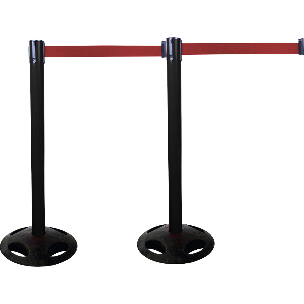 Plastic belt barrier posts - black - red