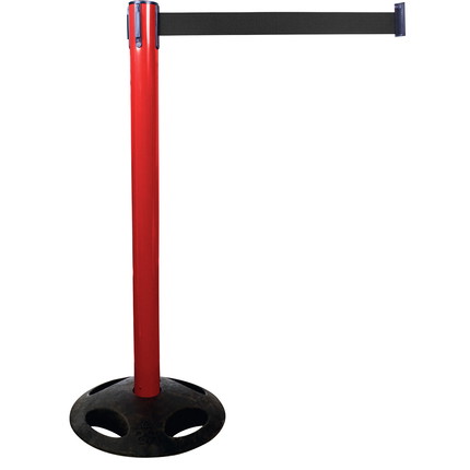 Plastic belt barrier posts - red - black