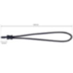 Spannfix schwarz - Expanderseil mit Haken zum Abspannen Schwarzer Spannfix Gummispanner in Draufsicht mit Gesamtlänge 240 mm und 20 mm Haken vor weißem Hintergrund
