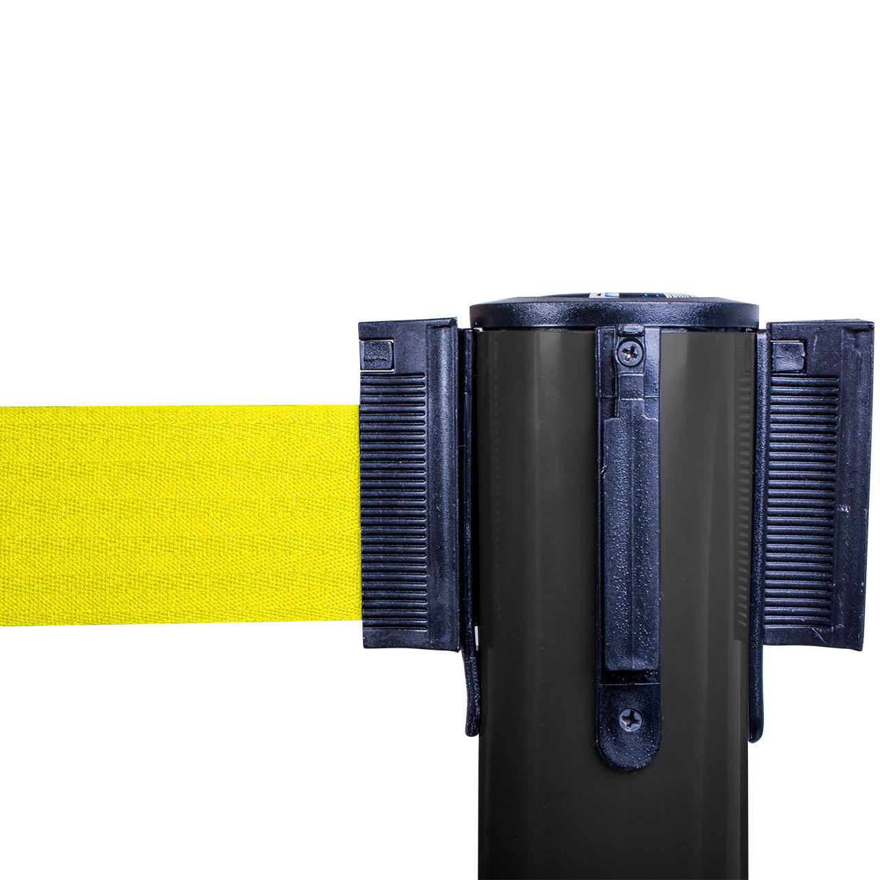 Gurtabsperrpfosten Kunststoff - schwarz - signalgelb