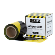 Flatterband gelb schwarz reißfest | 50 m Rolle 