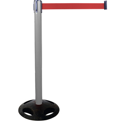belt barrier posts | grey - red