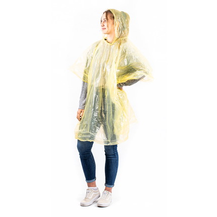 Disposable raincape GRIP – pack of 10 - yellow