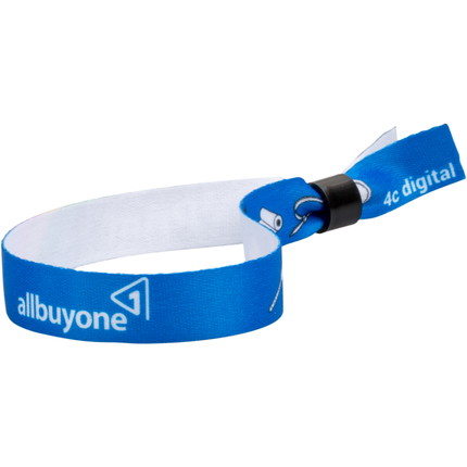 Printed fabric wristbands – single-sided - Plastic closure (self-sealing)