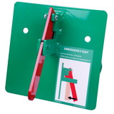 Construction fence gate locks for emergency exits