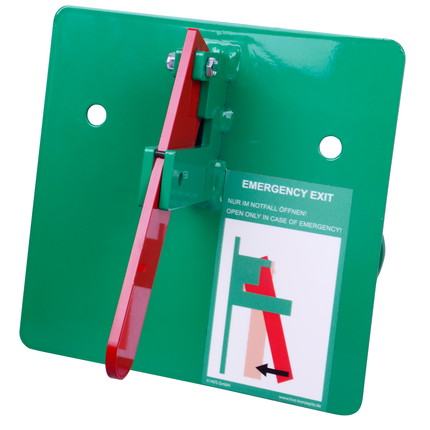 Construction fence gate locks for emergency exits