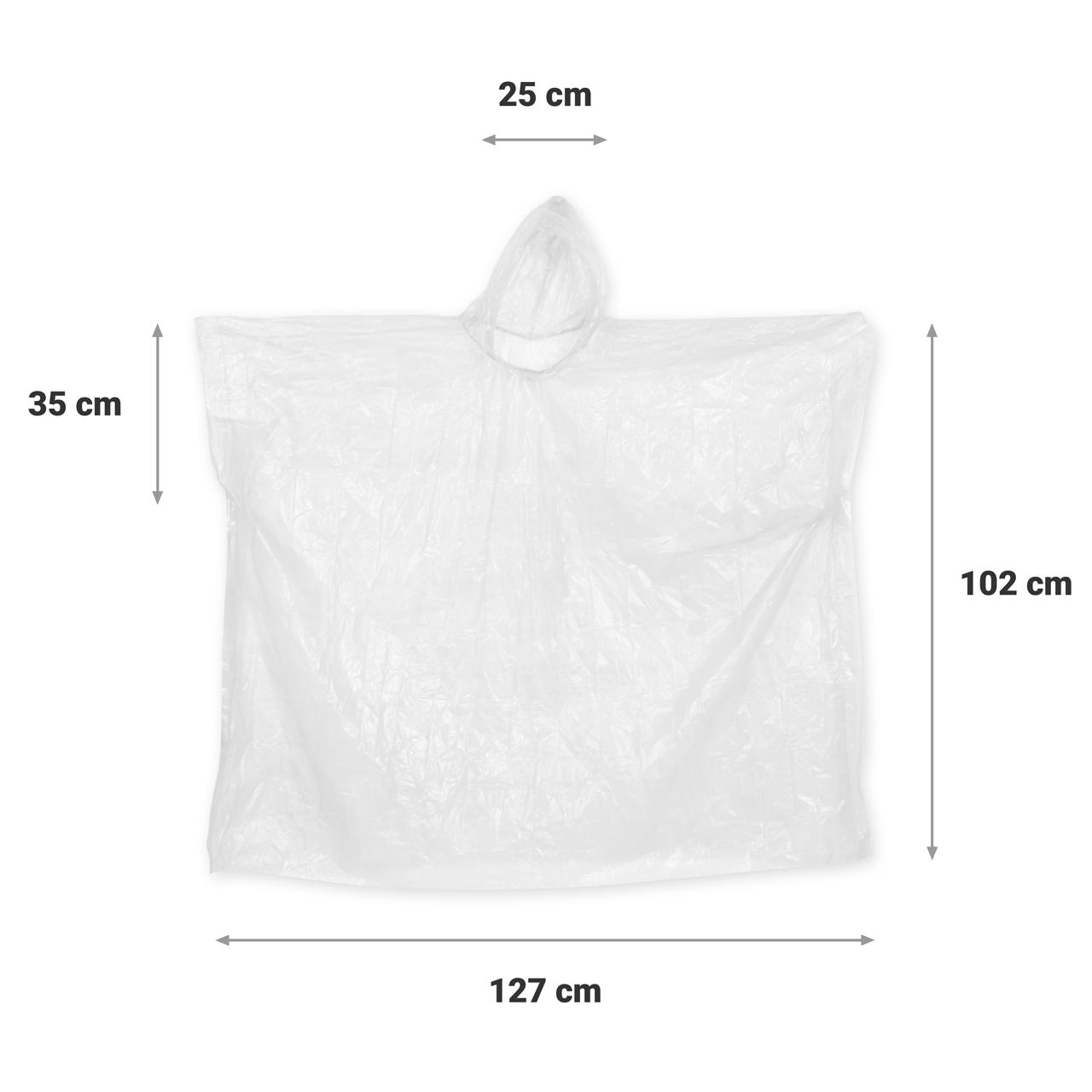 Einweg Regenponcho GRIP - 10er Pack - weiß