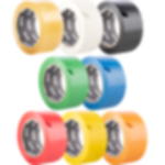 PVC Band GT 802 - Klebeband 50 mm x 33 m in 8 verschiedenen Farben Acht Rollen PVC Band in verschiedenen Farben als Farbübersicht auf weißem Hintergrund