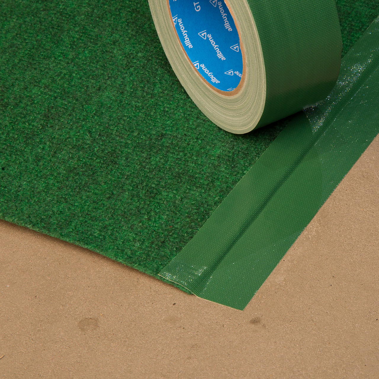 Rips trade show carpet on rolls, 2 metres wide - dark green mottled