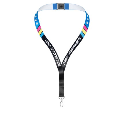 Printed lanyards, single-sided - 20 mm - Carabiner Oval - with safety lock - without clip