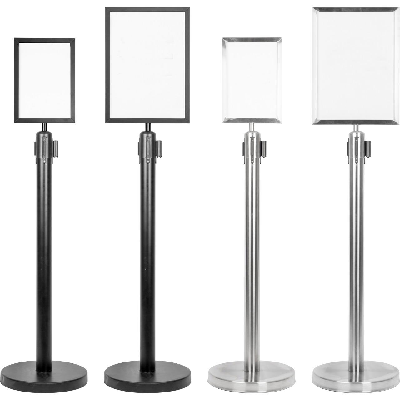 Signboard for barrier stands GRIP - silver - A3