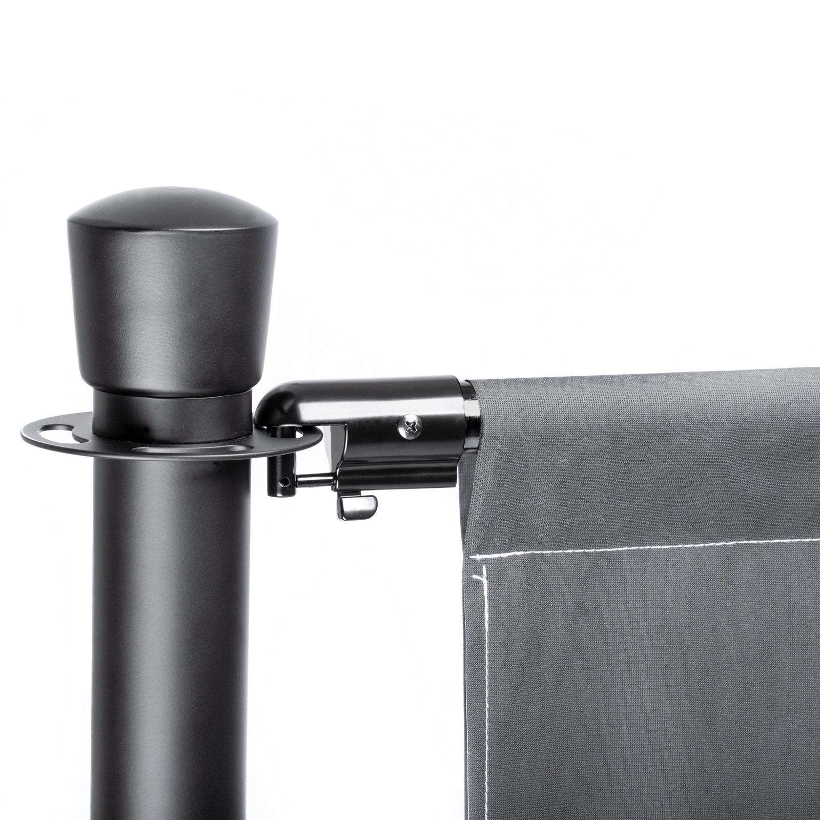 banner mounting pole for barrier stand with cord GRIP - black