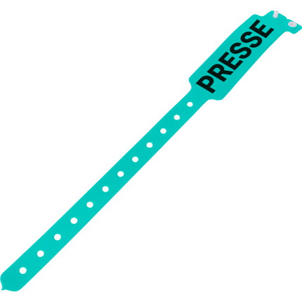 Printed vinyl admission wristbands (1c) - turquoise