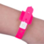 vinyl admission wristbands - neon pink Printed vinyl admission wristbands (1c) - neon pink