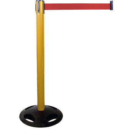 Plastic belt barrier posts - yellow - red