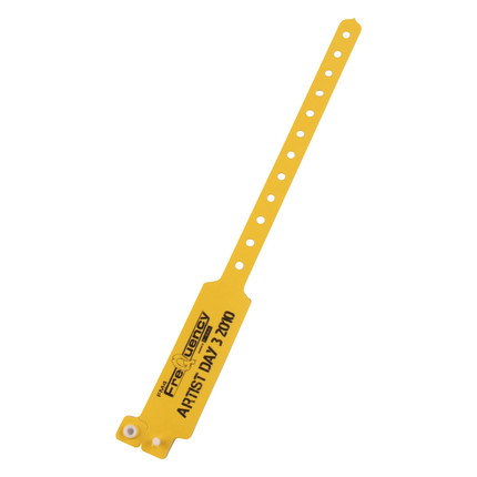 Printed vinyl admission wristbands (1c) - yellow