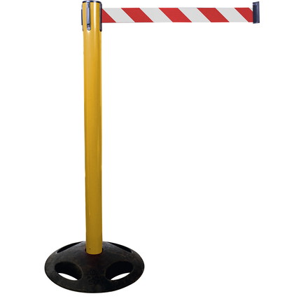 belt barrier posts - yellow Plastic belt barrier posts - yellow - red-white