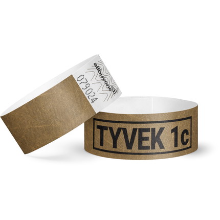 Printed single-colour 25 mm tyvek wristbands - gold