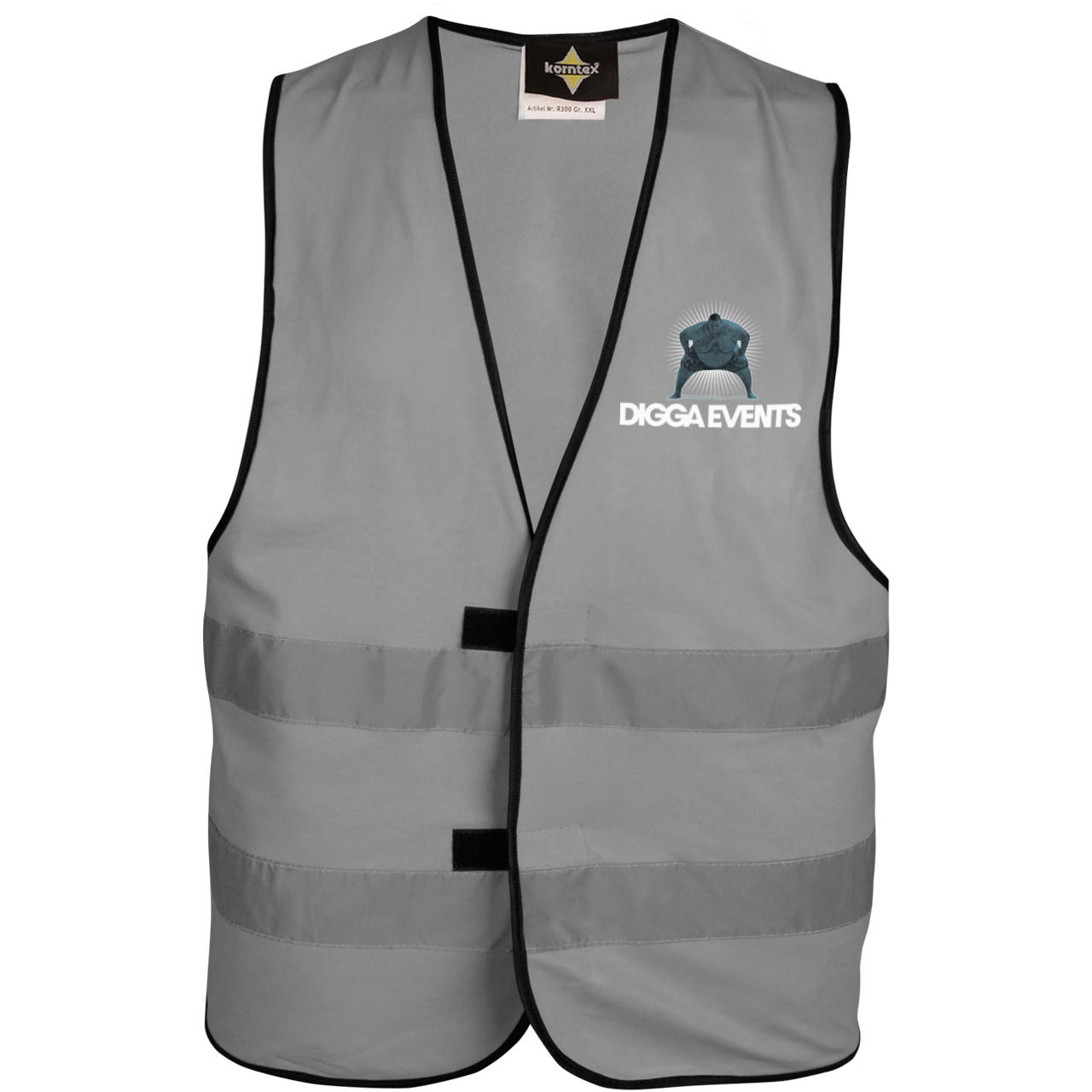 Signalweste - bedruckbar - 2-seitig - 4-farbig - grau