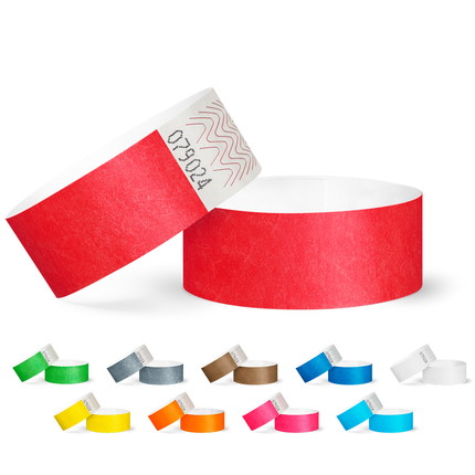 Tyvek wristbands, unprinted, 25 mm wide - red
