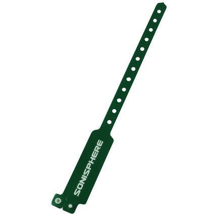 Printed vinyl admission wristbands (1c) - metallic green