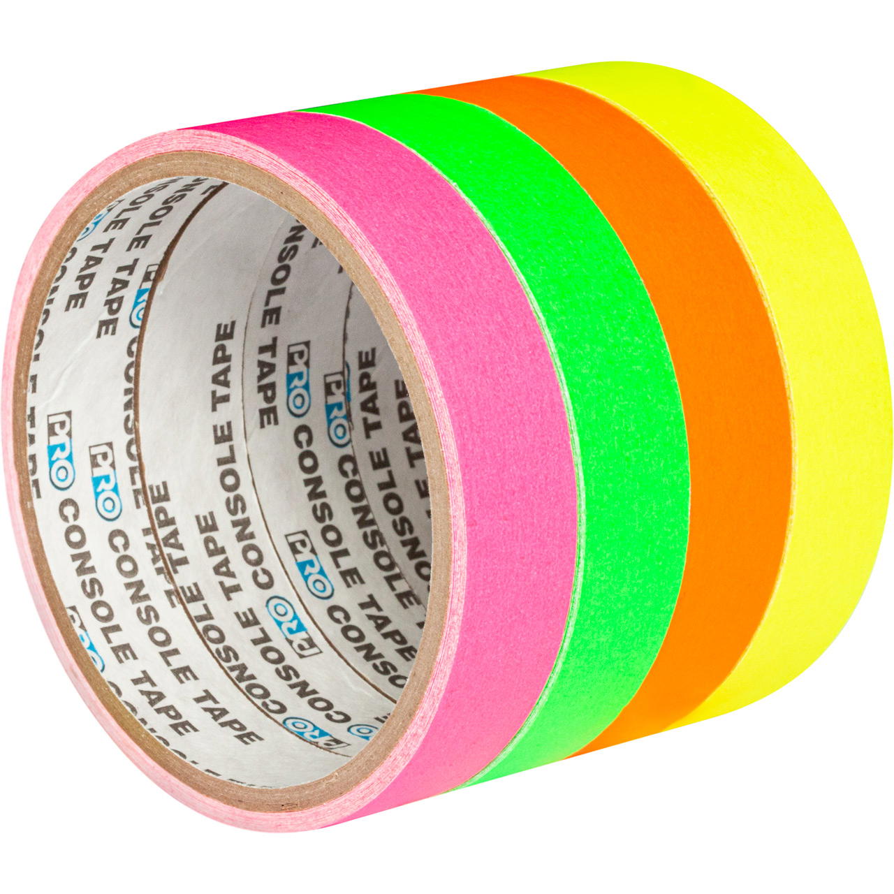 Artist Tape Set – UV-active adhesive tape in 4 neon colours - 18 mm x 4.5 m
