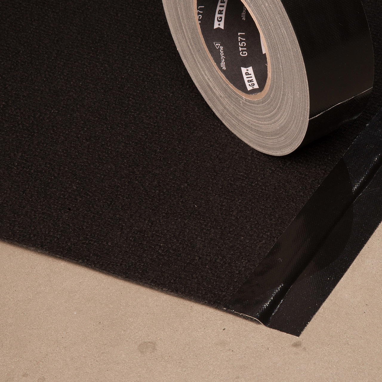 Rips trade show carpet on rolls, 2 metres wide - black