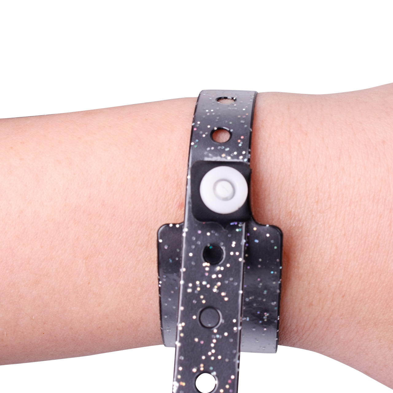 Vinyl Bänder unbedruckt - glitter-schwarz