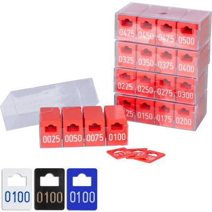 Garderobenmarken 1-500 - rot