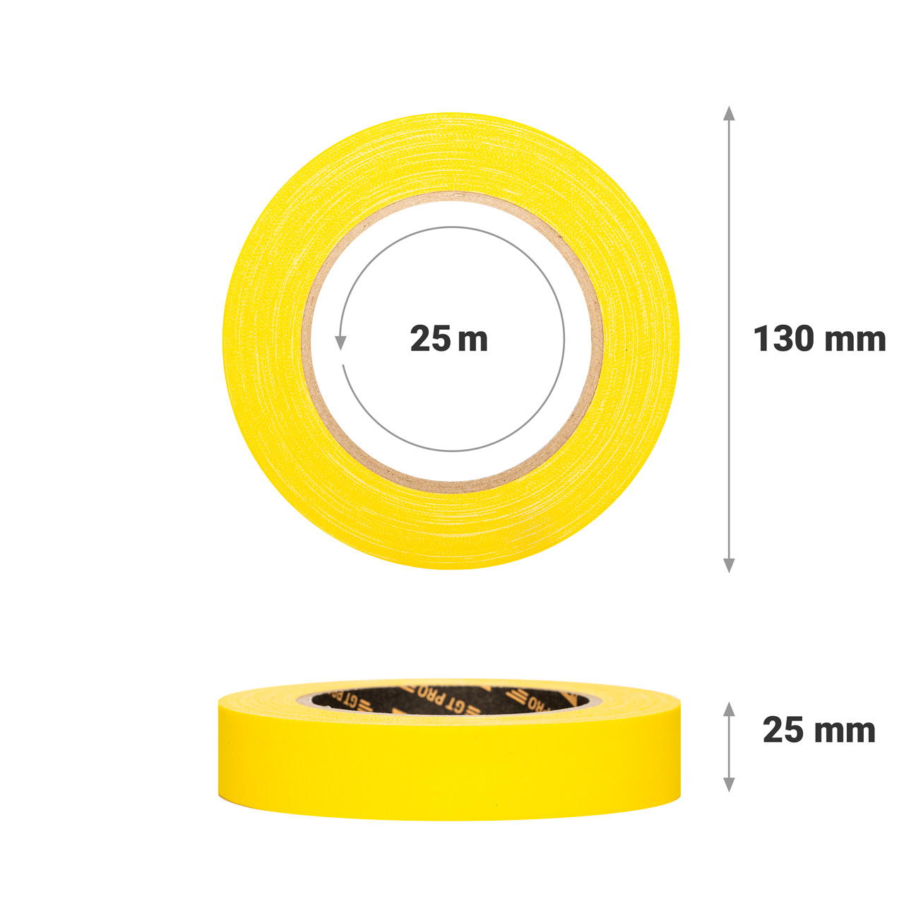 GT PRO cloth tape - 25 mm - yellow