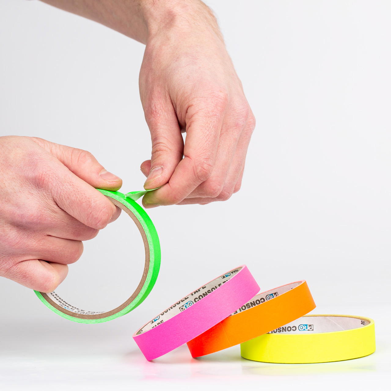 Artist Tape Set – UV-active adhesive tape in 4 neon colours - 18 mm x 4.5 m