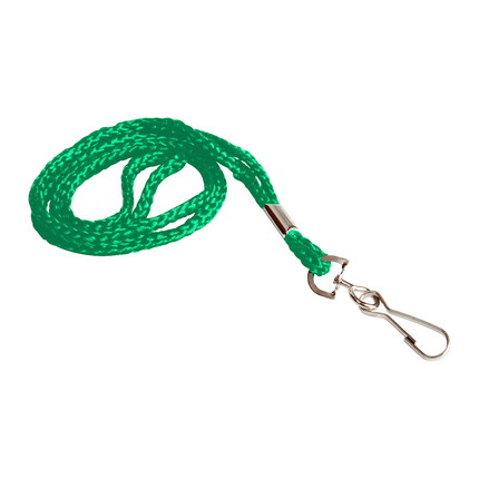 Lanyard cord with simplex hook - green