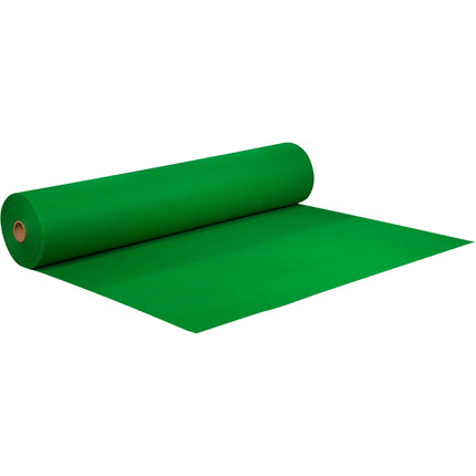 Eine schräg liegende Rolle grüner Messerips, teilweise ausgerollt vor weißem Hintergrund