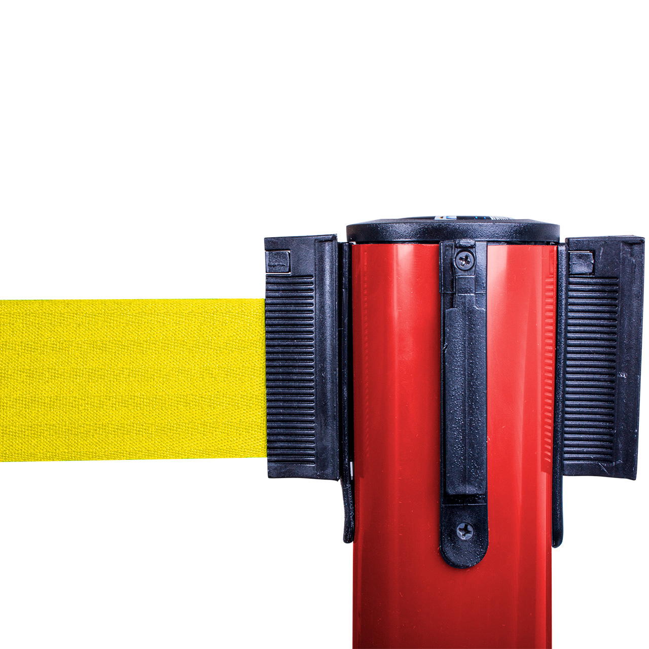 Plastic belt barrier posts - red - signal yellow