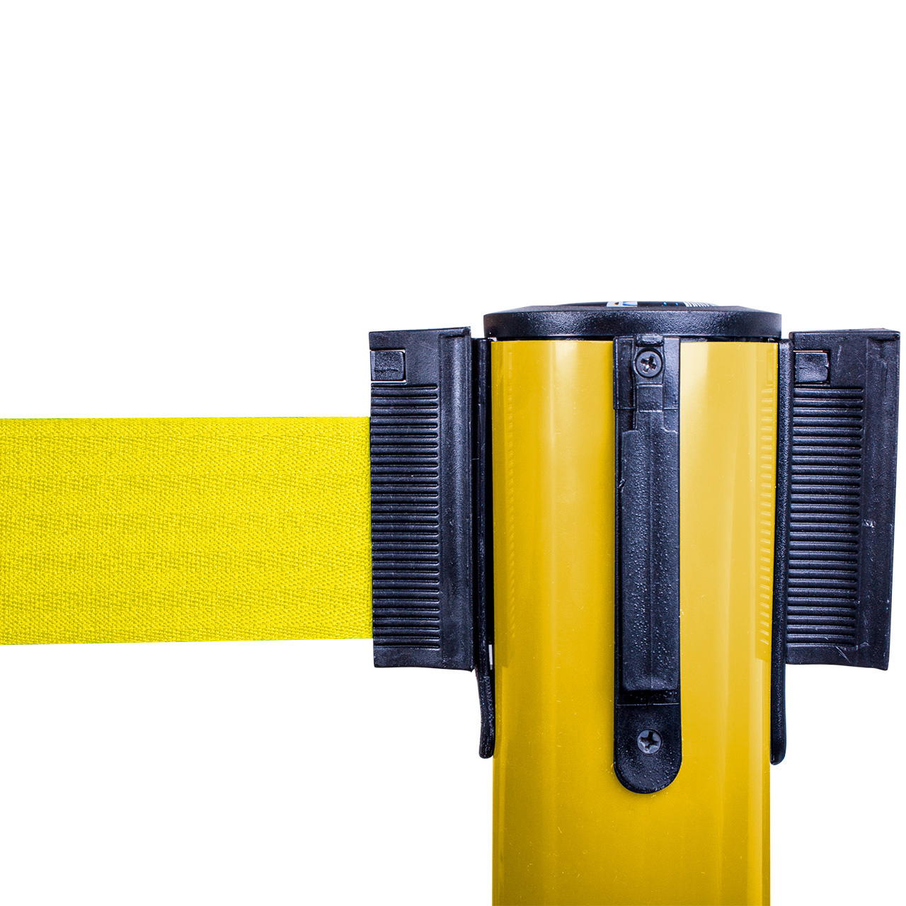 Plastic belt barrier posts - yellow - signal yellow