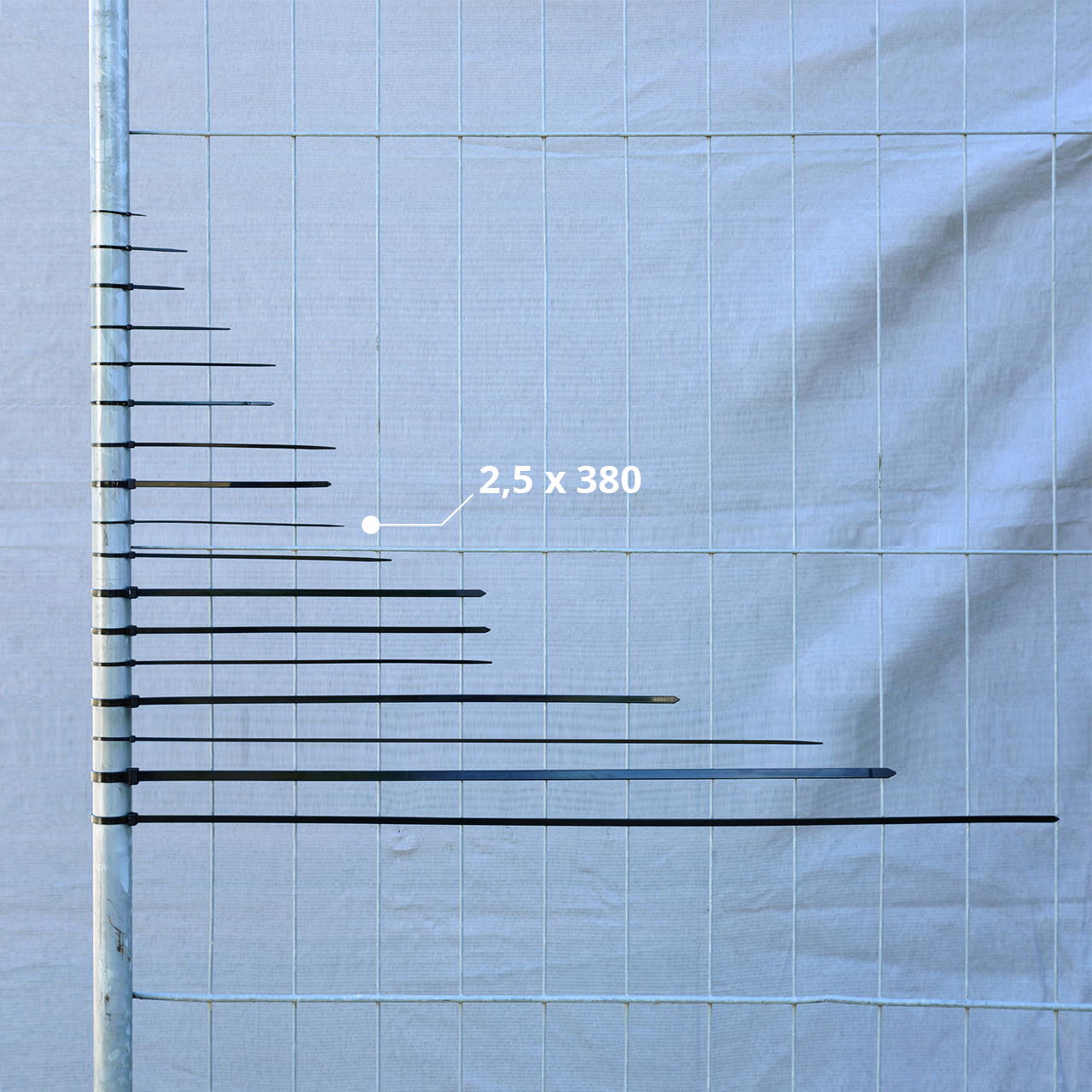 Kabelbinder schwarz - 2,5 mm x 380 mm