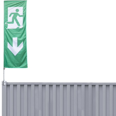 Containerfahne mit Piktogramm Containerfahne mit Piktogramm | Notausgang