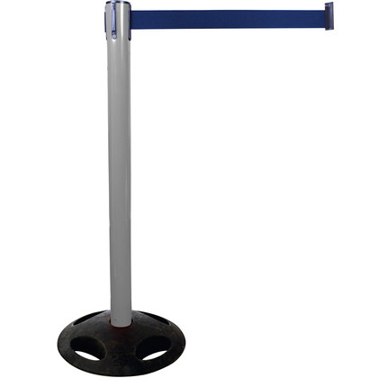Plastic belt barrier posts - grey - blue