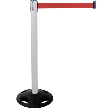 Plastic belt barrier posts - white - red