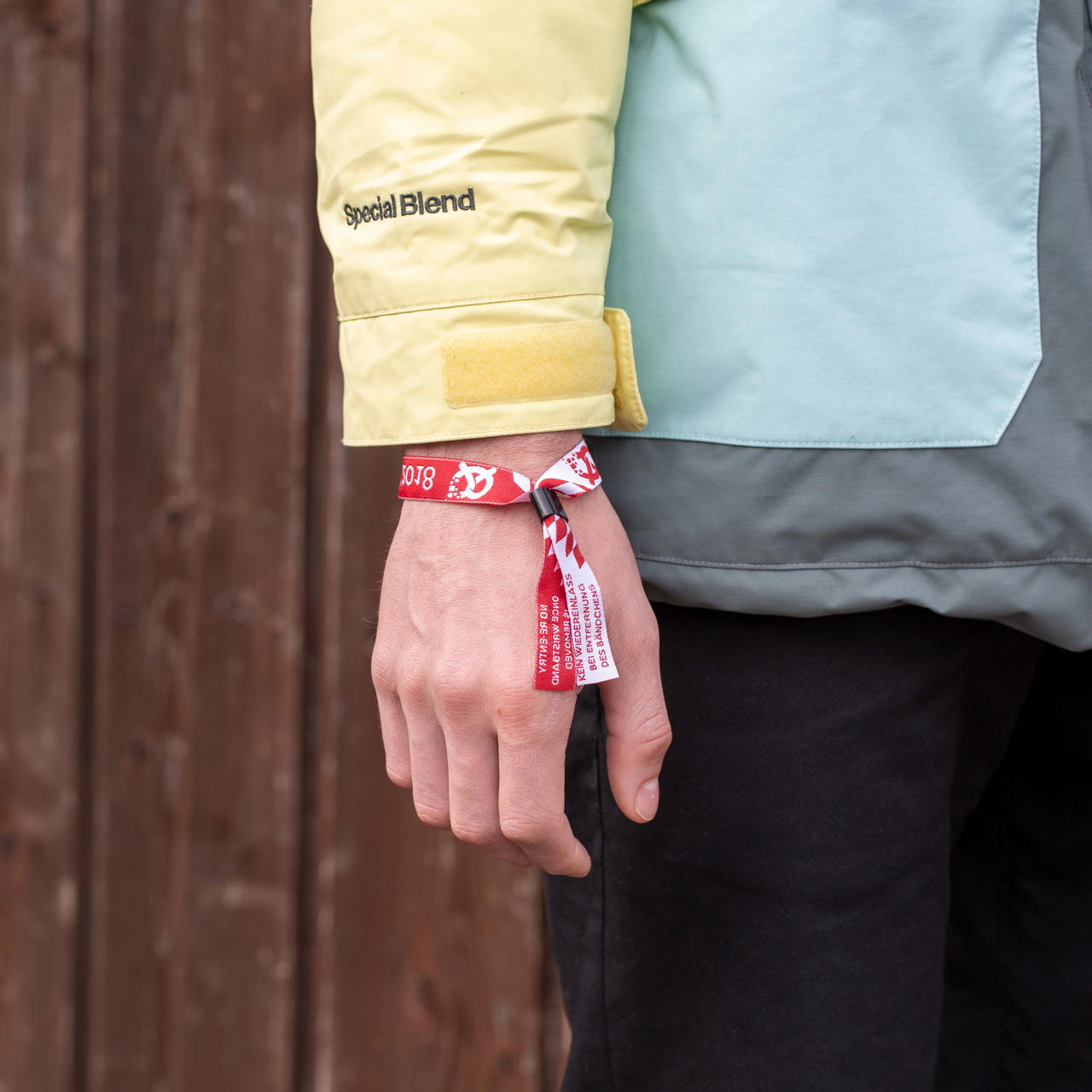 Stoff Eintrittsbänder gewebt - 2-seitig - Plastik-Verschluss (selbstverschließend)