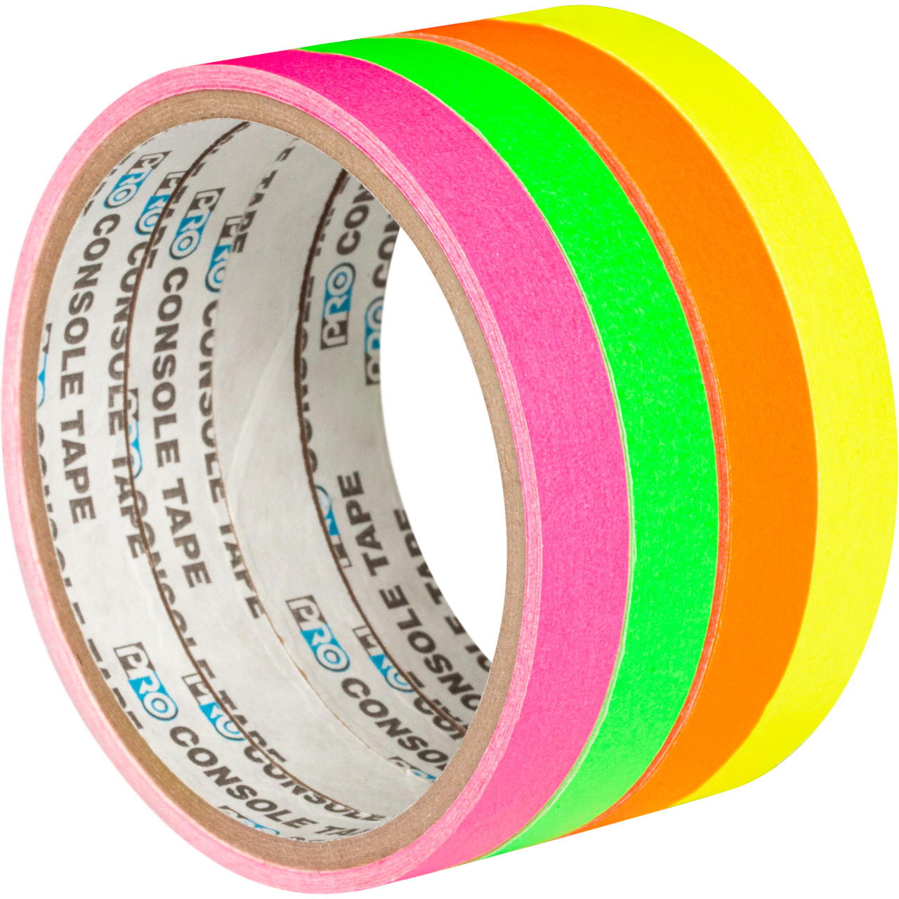 Artist Tape Set - Schwarzlicht Klebeband in 4 Neonfarben - 12 mm x 4,5 m
