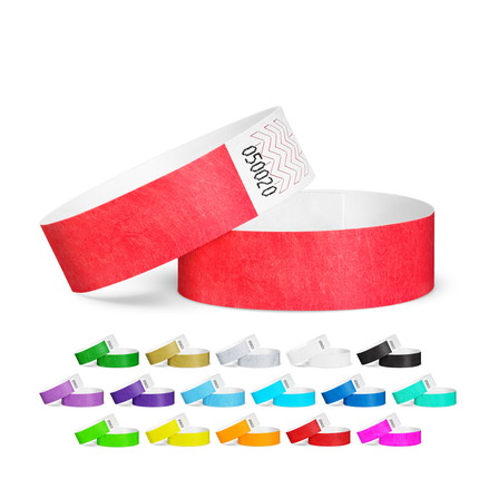 Tyvek wristbands, unprinted, 19 mm wide - sunfire red