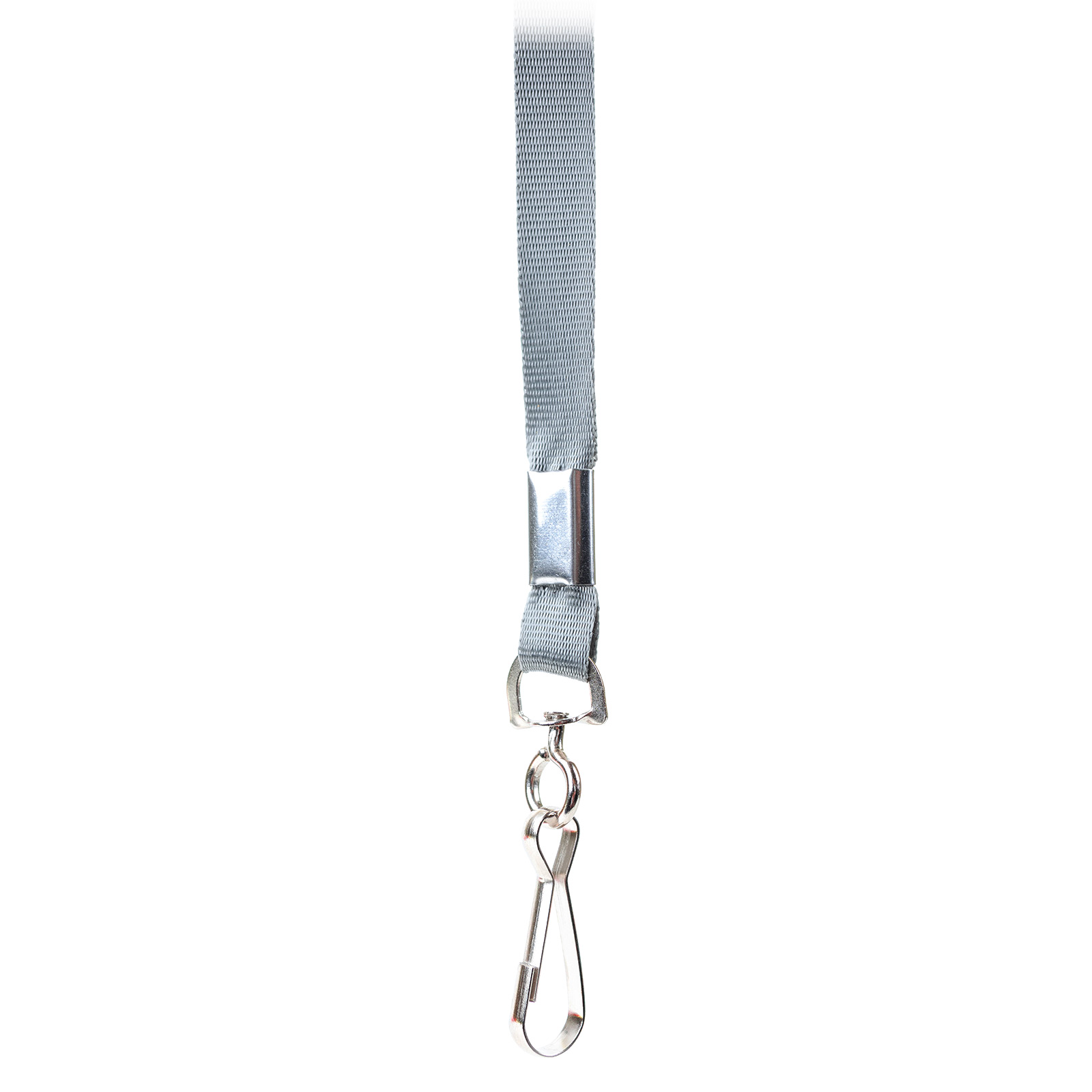 Flat lanyard with simplex hook - grey