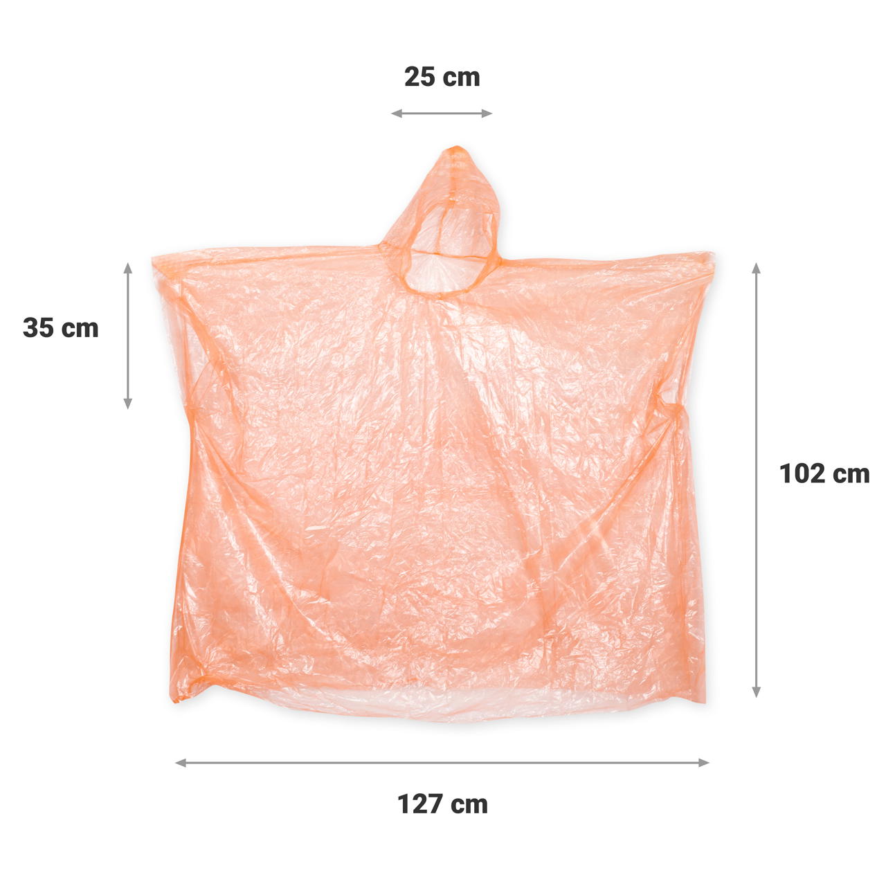Disposable raincape GRIP – pack of 10 - orange