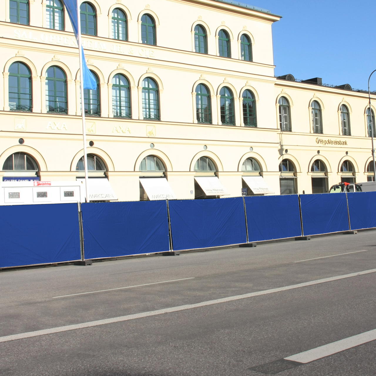 Bauzaunplane blau 3,41 x 1,76 m - blau