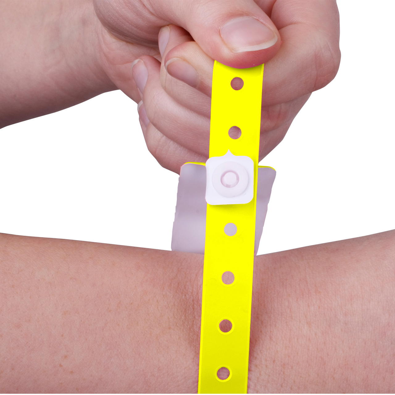 Printed vinyl admission wristbands (1c) - neon yellow